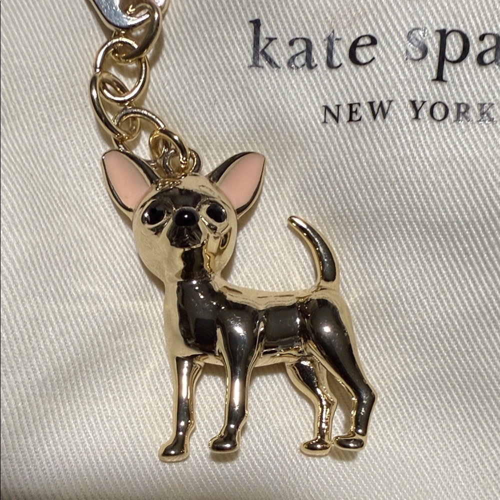 Kate Spade Metallic Dog Keyring Fob - Picture 5 of 5